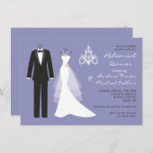 Tuxedo, auf violetter Probe Abendessen Einladung (Vorne/Hinten)