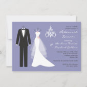 Tuxedo, auf violetter Probe Abendessen Einladung (Vorderseite)