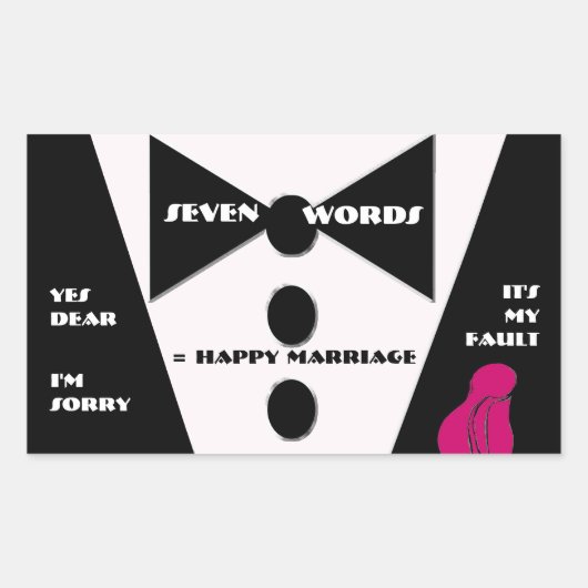 Tuxedo Aufkleber Sie wählen Rose Farbe (Vorderseite)