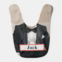 tuxedo Baby Bib bow Krawatte, edit name bib