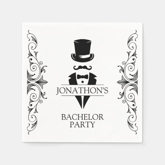 Tuxedo Bachelor Party Cocktail Serviette (Vorderseite)
