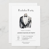 Tuxedo Bachelor Party Einladung (Vorne/Hinten)