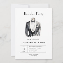 Tuxedo Bachelor Party Einladung