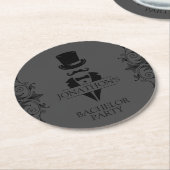 Tuxedo Bachelor Party Gray Runder Pappuntersetzer (Angewinkelt)