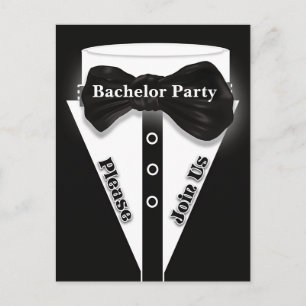 Tuxedo Bachelor Party Jungs Nacht Einladungspostkarte
