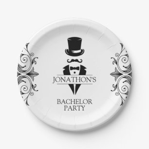 Tuxedo Bachelor Party Pappteller