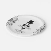 Tuxedo Bachelor Party Pappteller (Schrägansicht)