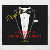 Tuxedo-Bachelor-Party Schaumweinetikett (Einzelnes Label)