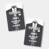 Tuxedo Bachelor Party VIP Abzeichen Ausweis (Vorder- & Rückseite)