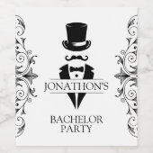 Tuxedo Bachelor Party Weinetikett (Einzelnes Label)