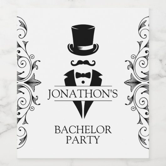 Tuxedo Bachelor Party Weinetikett (Einzelnes Label)