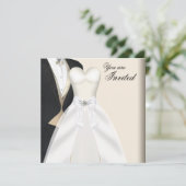 Tuxedo Ball Gown Black Krawatte Party Einladungen (Stehend Vorderseite)