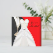 Tuxedo Ball Gown Black Krawatte Party Einladungen (Stehend Vorderseite)