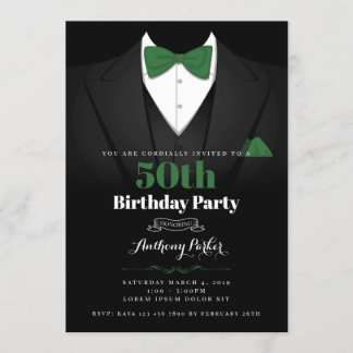 Tuxedo Birthday Einladung