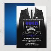 Tuxedo Birthday Einladung (Vorne/Hinten)