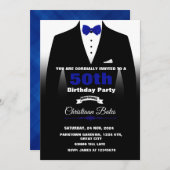 Tuxedo Birthday Einladung (Vorne/Hinten)