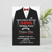 Tuxedo Birthday Einladung (Stehend Vorderseite)