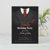 Tuxedo Birthday Einladung (Stehend Vorderseite)