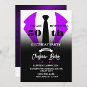 Tuxedo Birthday Einladung (Vorne/Hinten)