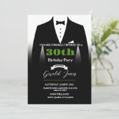 Tuxedo Birthday Einladung (Stehend Vorderseite)
