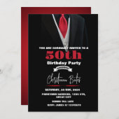 Tuxedo Birthday Einladung (Vorne/Hinten)