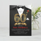 Tuxedo Birthday Einladung (Stehend Vorderseite)