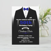 Tuxedo Birthday Einladung (Stehend Vorderseite)