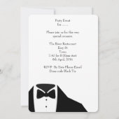 Tuxedo Birthday Party Beer Scotch Einladung (Rückseite)