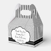 Tuxedo Black and White Dots Wedding Geschenkschachtel (Rückseite)