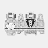 Tuxedo Black and White Dots Wedding Geschenkschachtel (Ungefaltet)