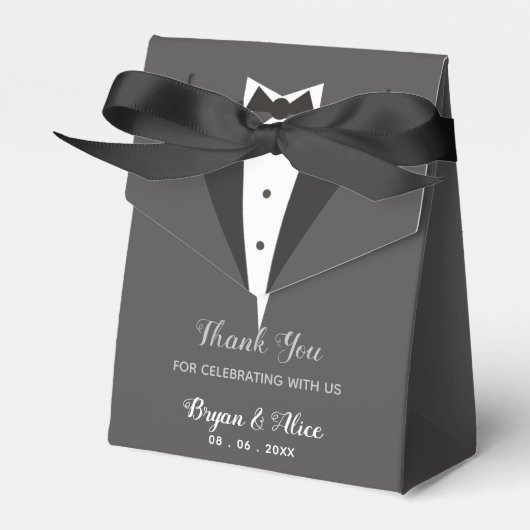 Tuxedo (Black Bow)-Gastgeschenk Hochzeit Geschenkschachtel (Vorderseite)