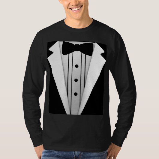 Tuxedo Black Bow Krawatte Formal T-Shirt (Vorderseite)