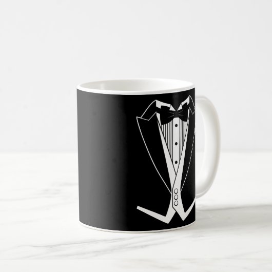 Tuxedo Black Bow Krawatte Kaffeetasse (VorderseiteRechts)