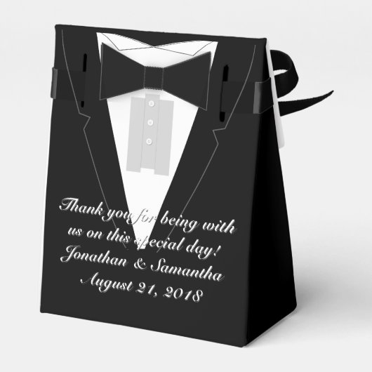 Tuxedo Black Bowtie Geschenkschachtel (Rückseite)