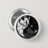 Tuxedo / Black Cat Yin Yang Button by Phil Elmore (Vorne & Hinten)