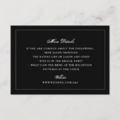 Tuxedo Black Gerahmt Elegant Monogram Wedding Begleitkarte (Vorderseite)