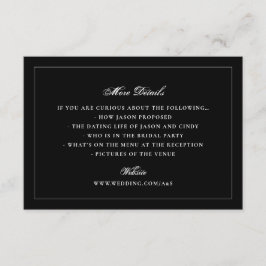 Tuxedo Black Gerahmt Elegant Monogram Wedding Begleitkarte