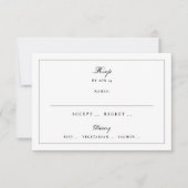 Tuxedo Black Gerahmt Elegant Monogram Wedding RSVP Karte (Vorderseite)