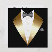 Tuxedo Black Krawatte Event INVITATION Einladung (Vorne/Hinten)