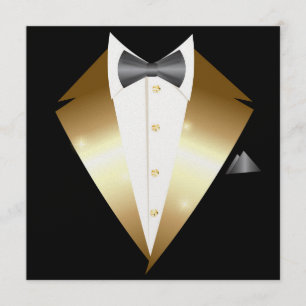 Tuxedo Black Krawatte Event INVITATION Einladung