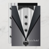 Tuxedo Black Krawatte Formal Event Einladung (Vorne/Hinten)