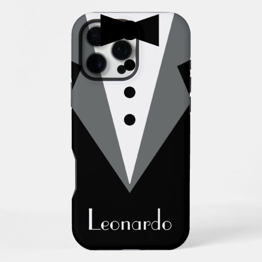 Tuxedo Black Krawatte Personalisiert iPhone Hülle (Rückseite)