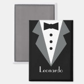 Tuxedo Black Krawatte Personalisiert Magnet (Vorderseite/Rückseite)
