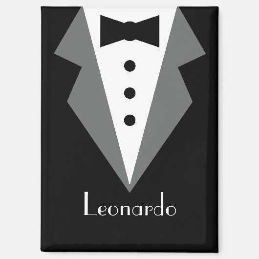 Tuxedo Black Krawatte Personalisiert Magnet (Vorderseite)