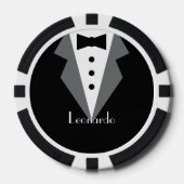 Tuxedo Black Krawatte Personalisiert Pokerchips (Vorderseite)