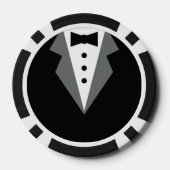 Tuxedo Black Krawatte Personalisiert Pokerchips (Rückseite)