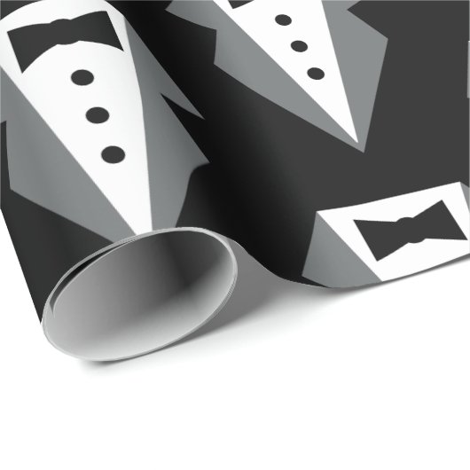 Tuxedo Black Krawatte Vatertag Geschenkpapier (Rolleneckpunkt)