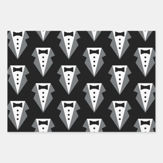 Tuxedo Black Krawatte Vatertag Geschenkpapier Set (Vorderseite 3)