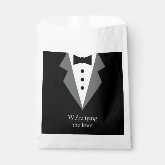 Tuxedo Black Krawatte Wedding Geschenktütchen (Vorderseite)