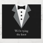 Tuxedo Black Krawatte Wedding Schaumweinetikett (Einzelnes Label)